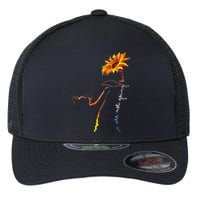 We Are Not Going Back Cute Cat Sunflower Kamala Flexfit Unipanel Trucker Cap