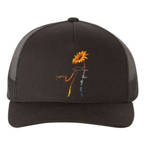 We Are Not Going Back Cute Cat Sunflower Kamala Yupoong Adult 5-Panel Trucker Hat