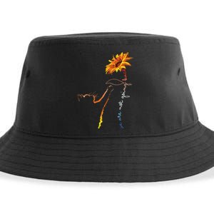 We Are Not Going Back Cute Cat Sunflower Kamala Sustainable Bucket Hat