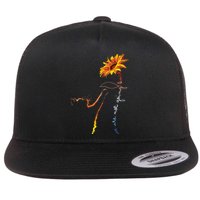 We Are Not Going Back Cute Cat Sunflower Kamala Flat Bill Trucker Hat