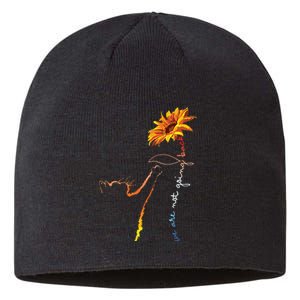 We Are Not Going Back Cute Cat Sunflower Kamala Sustainable Beanie