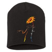 We Are Not Going Back Cute Cat Sunflower Kamala Short Acrylic Beanie