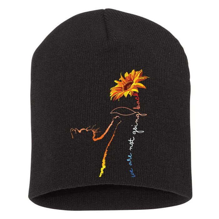 We Are Not Going Back Cute Cat Sunflower Kamala Short Acrylic Beanie