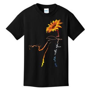 We Are Not Going Back Cute Cat Sunflower Kamala Kids T-Shirt