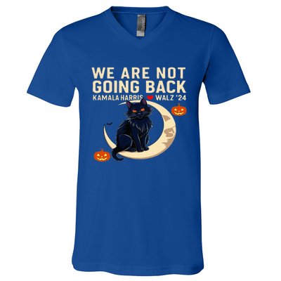 We Are Not Going Back Kamala Harris Waltz 24 V-Neck T-Shirt