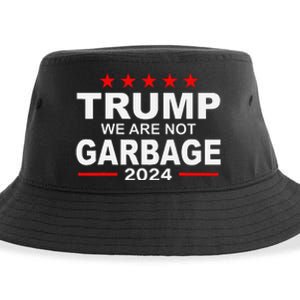 We Are Not Garbage Vote Trump 2024 Funny Quote Biden Sustainable Bucket Hat