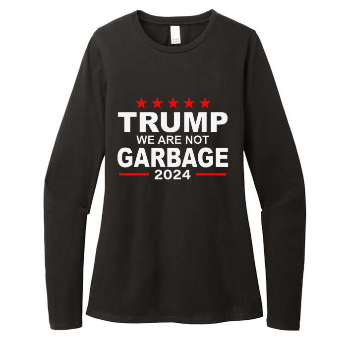 We Are Not Garbage Vote Trump 2024 Funny Quote Biden Womens CVC Long Sleeve Shirt