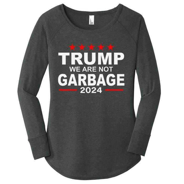 We Are Not Garbage Vote Trump 2024 Funny Quote Biden Women's Perfect Tri Tunic Long Sleeve Shirt