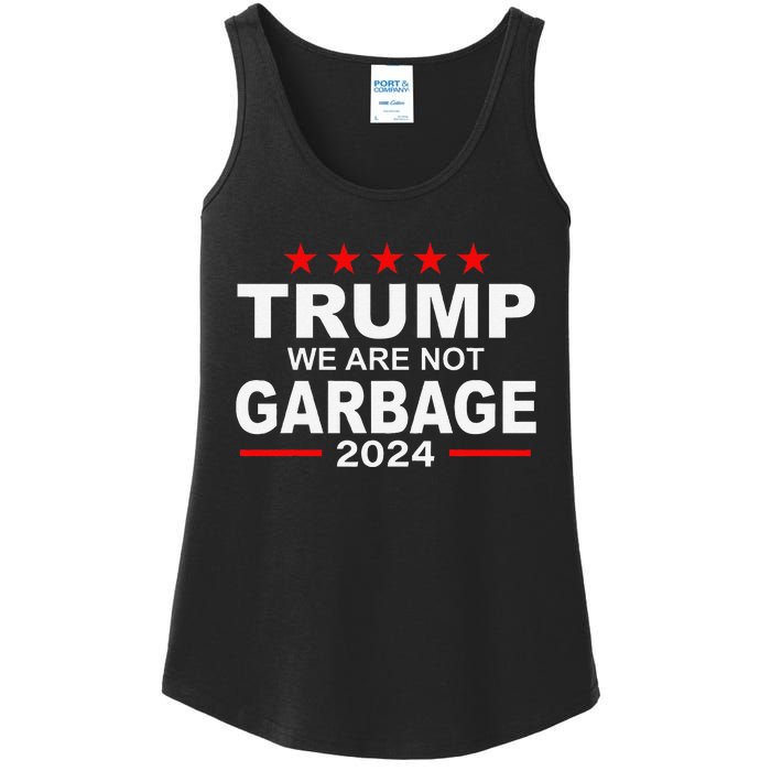 We Are Not Garbage Vote Trump 2024 Funny Quote Biden Ladies Essential Tank