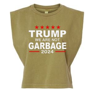 We Are Not Garbage Vote Trump 2024 Funny Quote Biden Garment-Dyed Women's Muscle Tee