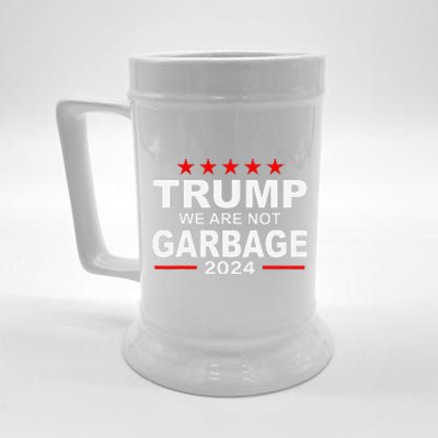 We Are Not Garbage Vote Trump 2024 Funny Quote Biden Beer Stein