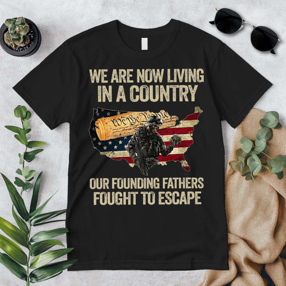 We Are Now Living In A Country Our Founding Fathers Fought Premium T-Shirt