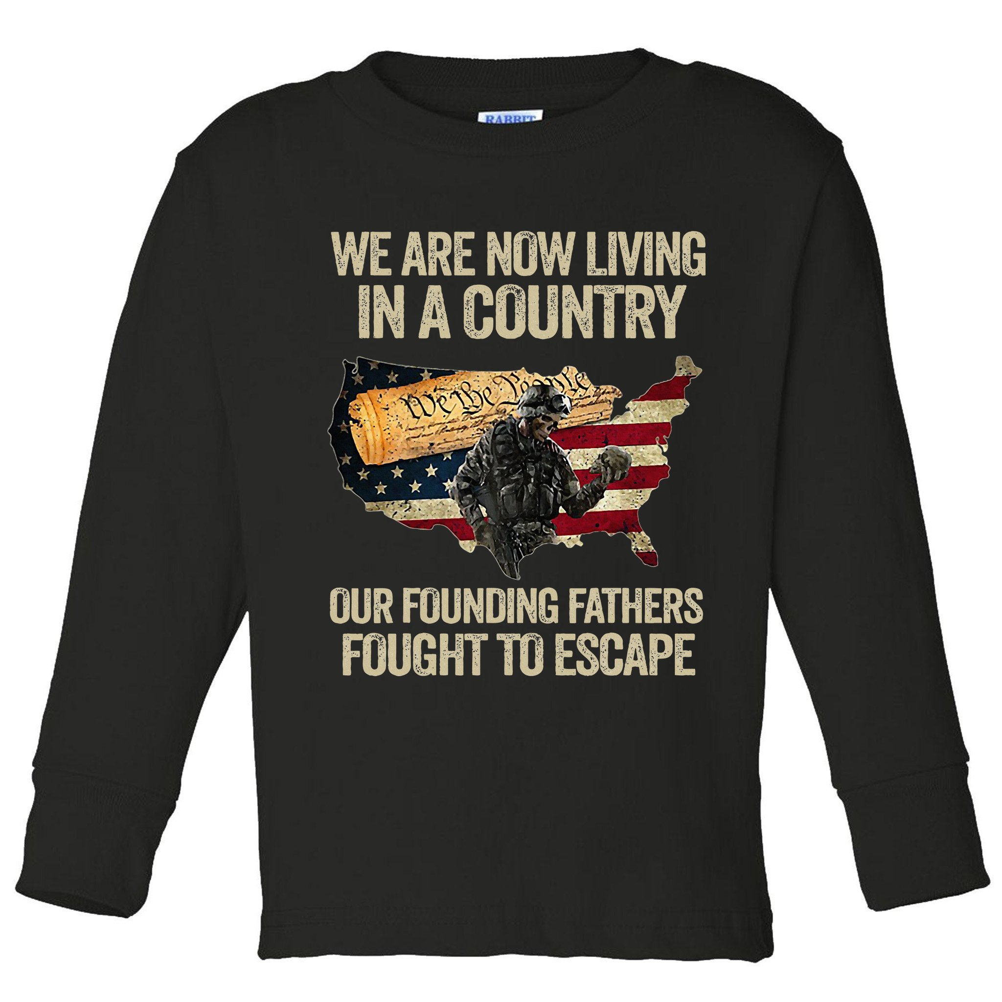 We Are Now Living In A Country Our Founding Fathers Fought Toddler Long Sleeve Shirt