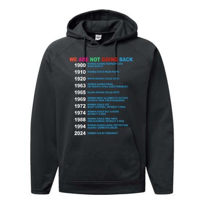 We Are Not Going Back Voting Rights Vote Reproductive Performance Fleece Hoodie