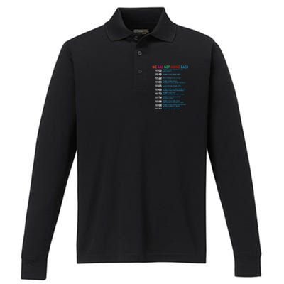 We Are Not Going Back Voting Rights Vote Reproductive Performance Long Sleeve Polo