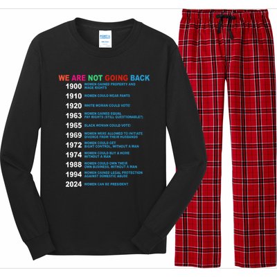 We Are Not Going Back Voting Rights Vote Reproductive Long Sleeve Pajama Set