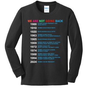 We Are Not Going Back Voting Rights Vote Reproductive Kids Long Sleeve Shirt