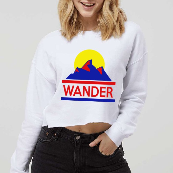 Wander The World Cropped Pullover Crew