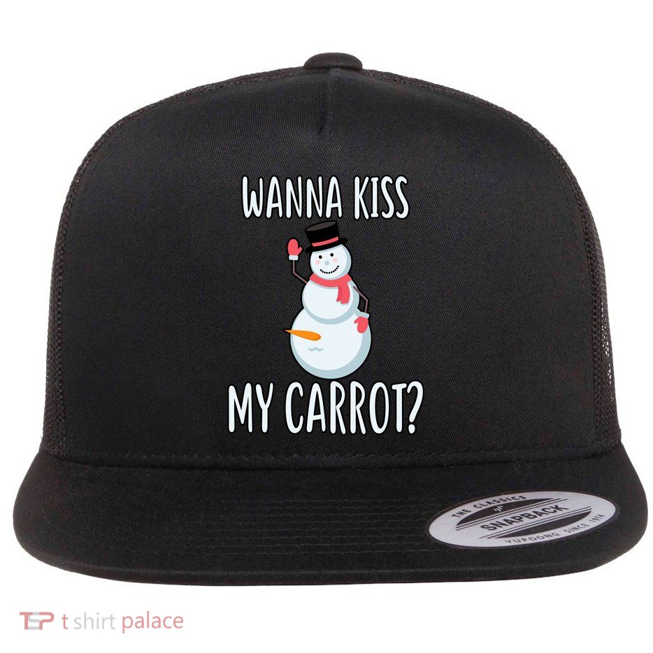 Wanna Kiss My Carrot? Flat Bill Trucker Hat