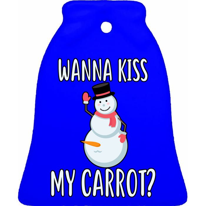 Wanna Kiss My Carrot? Ceramic Bell Ornament