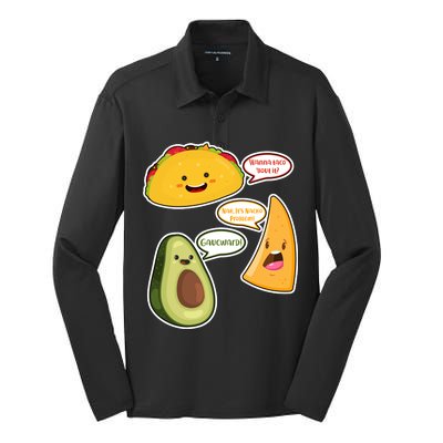 Wanna Taco Bout It Nacho Preoblem Gaucward Silk Touch Performance Long Sleeve Polo