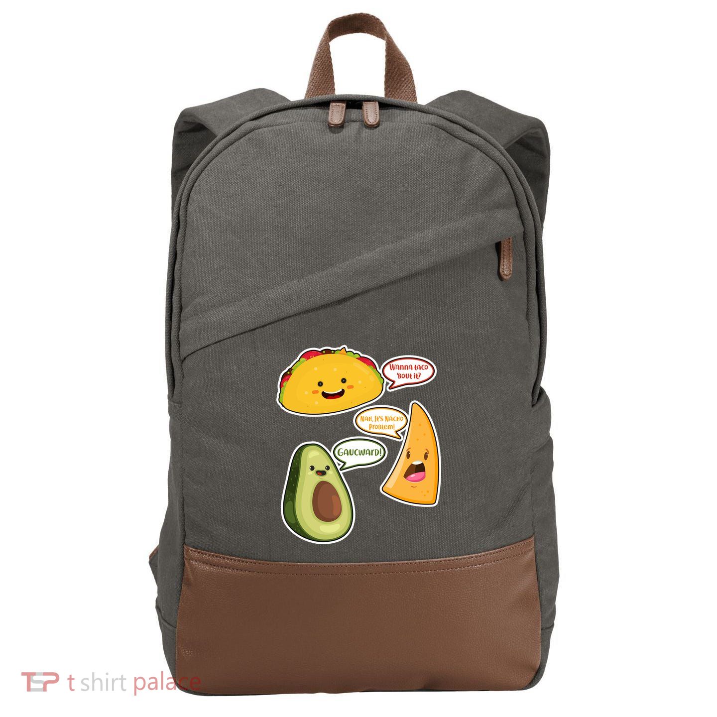 Wanna Taco Bout It Nacho Preoblem Gaucward Cotton Canvas Backpack