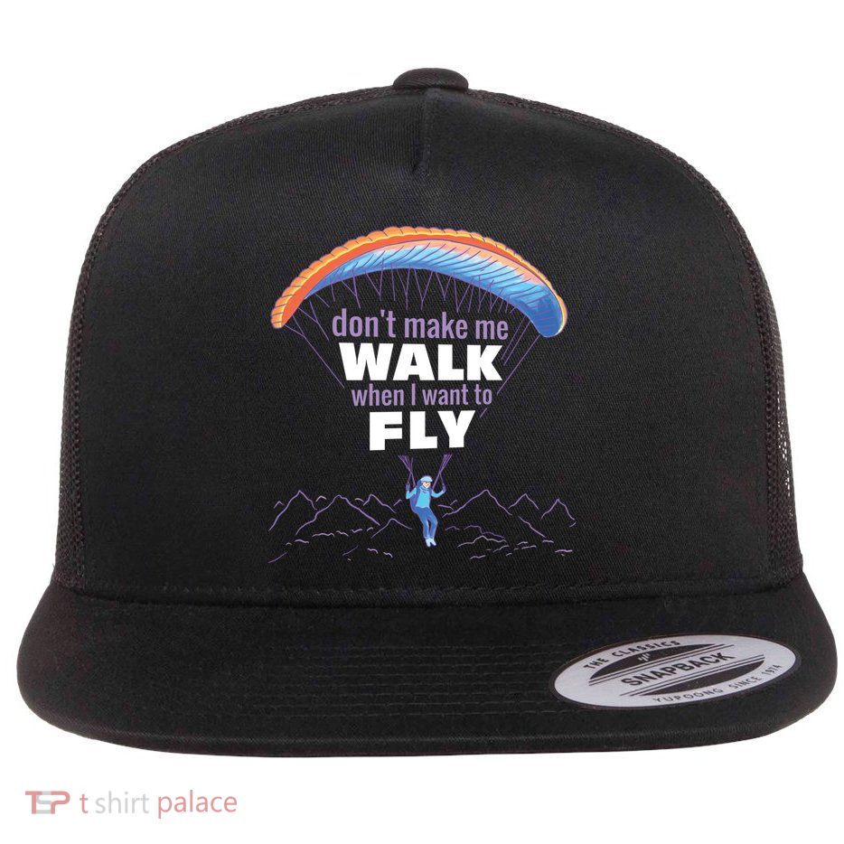 Want To Fly Paragliding Flat Bill Trucker Hat