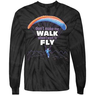 Want To Fly Paragliding Tie-Dye Long Sleeve Shirt