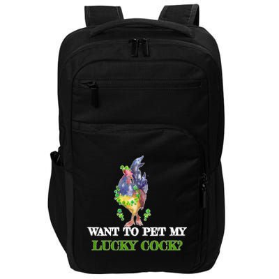 Want To Pet My Lucky Cock St Patrick's Day Impact Tech Backpack