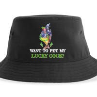 Want To Pet My Lucky Cock St Patrick's Day Sustainable Bucket Hat