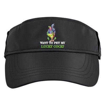 Want To Pet My Lucky Cock St Patrick's Day Adult Drive Performance Visor