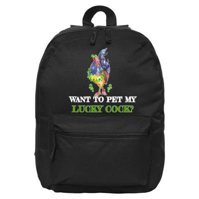 Want To Pet My Lucky Cock St Patrick's Day 16 in Basic Backpack