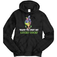 Want To Pet My Lucky Cock St Patrick's Day Tie Dye Hoodie