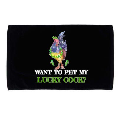 Want To Pet My Lucky Cock St Patrick's Day Microfiber Hand Towel