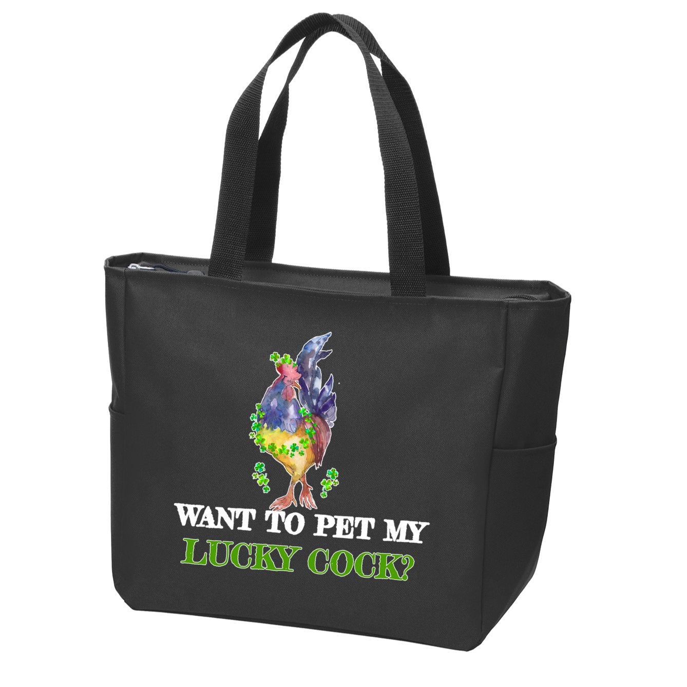 Want To Pet My Lucky Cock St Patrick's Day Zip Tote Bag