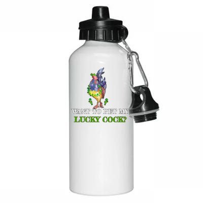 Want To Pet My Lucky Cock St Patrick's Day Aluminum Water Bottle