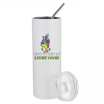 Want To Pet My Lucky Cock St Patrick's Day Stainless Steel Tumbler