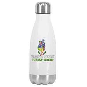 Want To Pet My Lucky Cock St Patrick's Day Stainless Steel Insulated Water Bottle