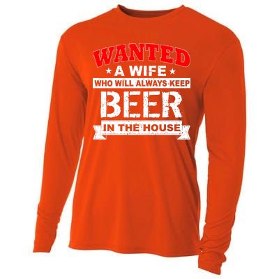 Wanted A Wife Who Will Always Keep Beer Cooling Performance Long Sleeve Crew