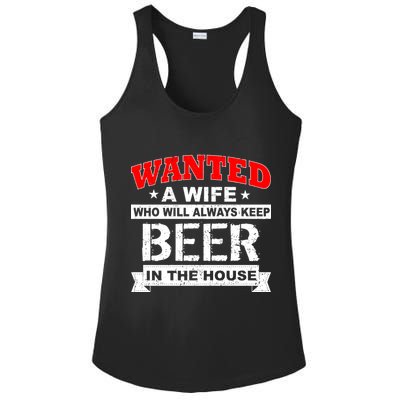 Wanted A Wife Who Will Always Keep Beer Ladies PosiCharge Competitor Racerback Tank