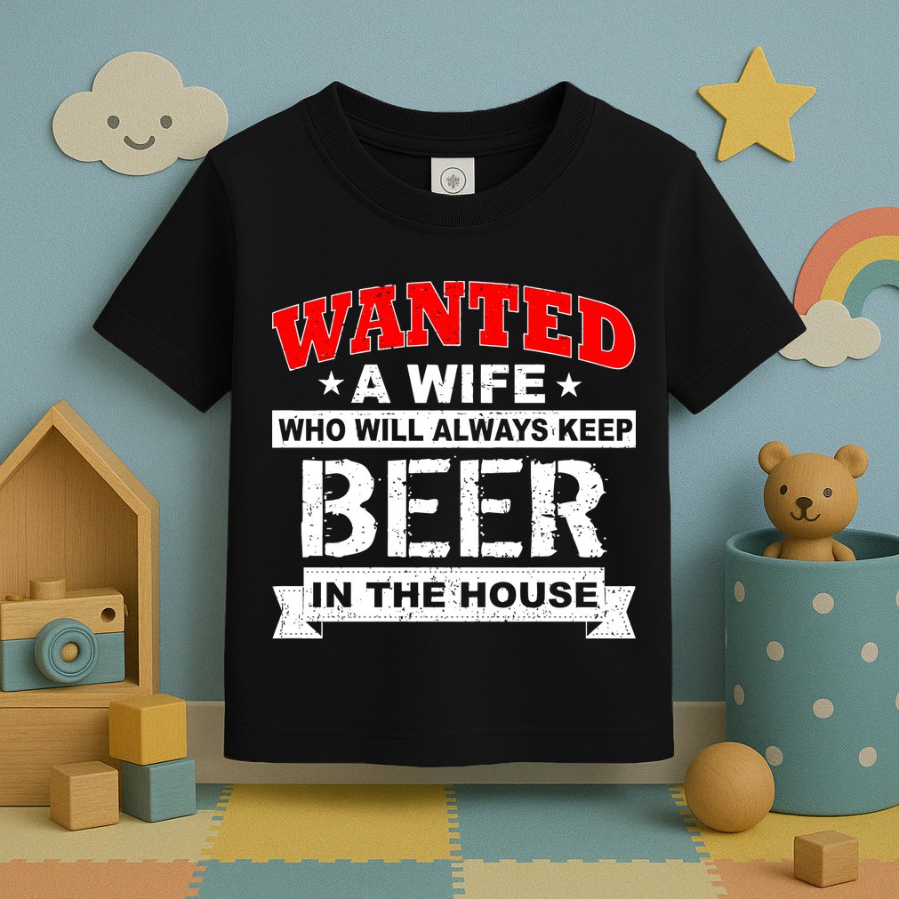Wanted A Wife Who Will Always Keep Beer Toddler T-Shirt