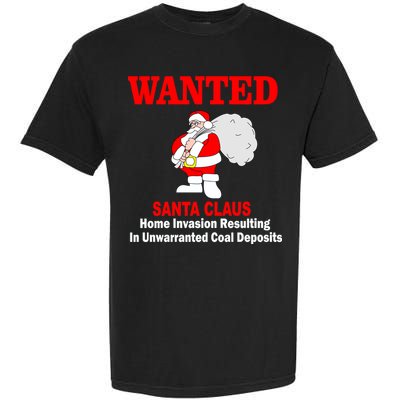Wanted Santa Claus Home Invasion Garment-Dyed Heavyweight T-Shirt