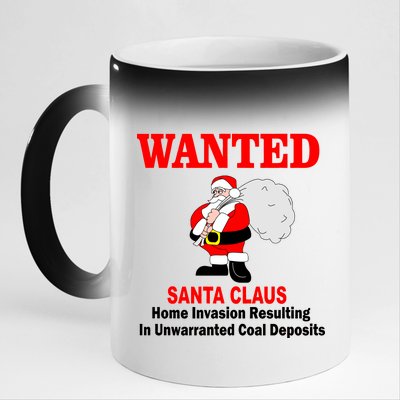 Wanted Santa Claus Home Invasion 11oz Black Color Changing Mug