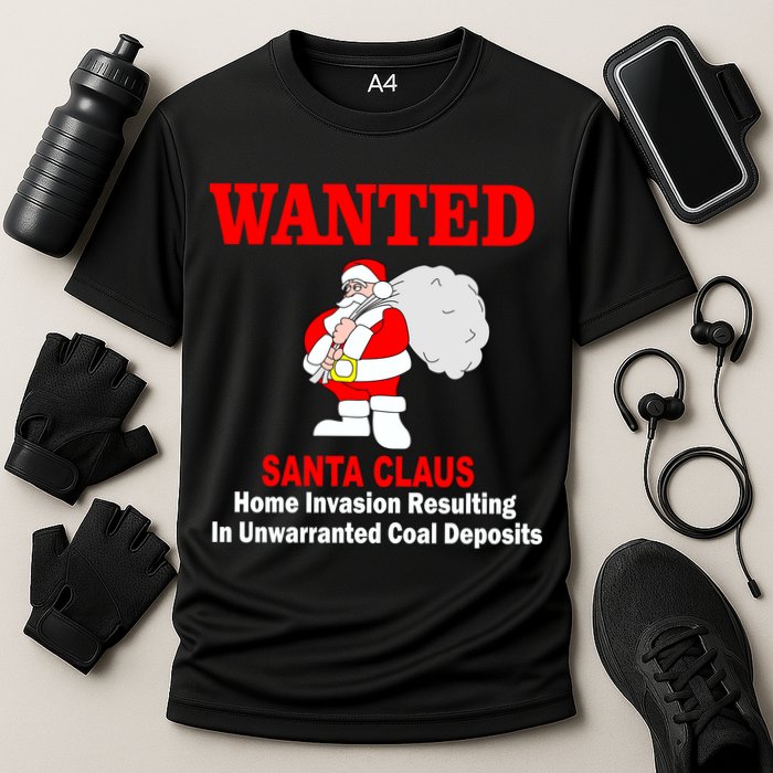 Wanted Santa Claus Home Invasion Cooling Performance Crew T-Shirt
