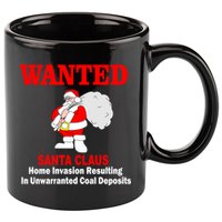 Wanted Santa Claus Home Invasion 11oz C Handle Ceramic Mug