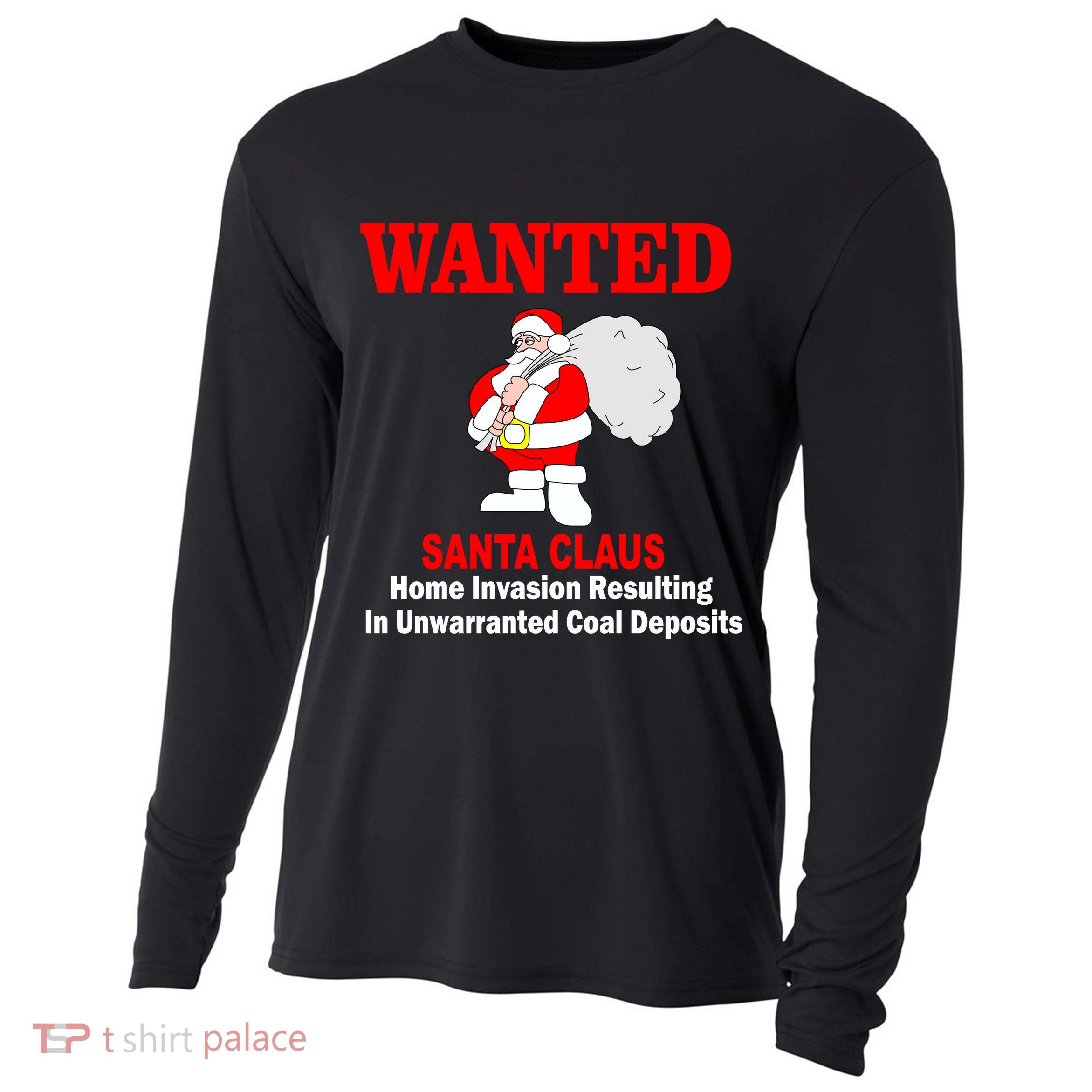 Wanted Santa Claus Home Invasion Cooling Performance Long Sleeve Crew