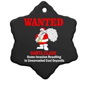 Wanted Santa Claus Home Invasion Ceramic Star Ornament