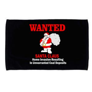 Wanted Santa Claus Home Invasion Microfiber Hand Towel