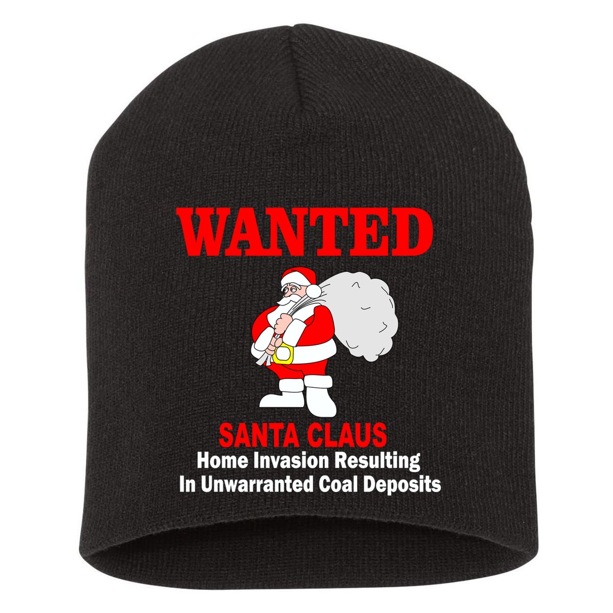 Wanted Santa Claus Home Invasion Short Acrylic Beanie