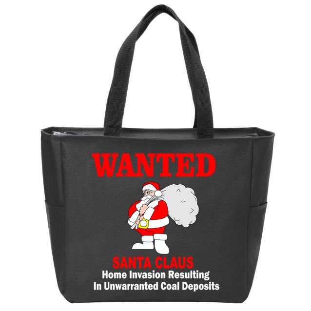 Wanted Santa Claus Home Invasion Zip Tote Bag